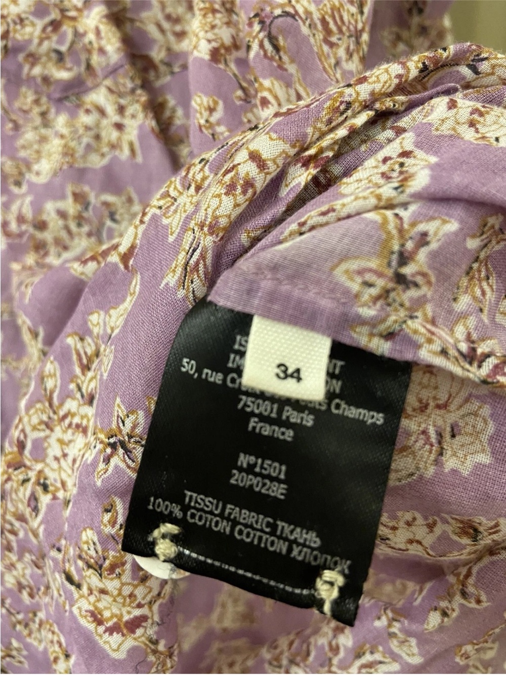 Isabel Marant Lavender Floral Button-Up Blouse - Picture 8 of 8